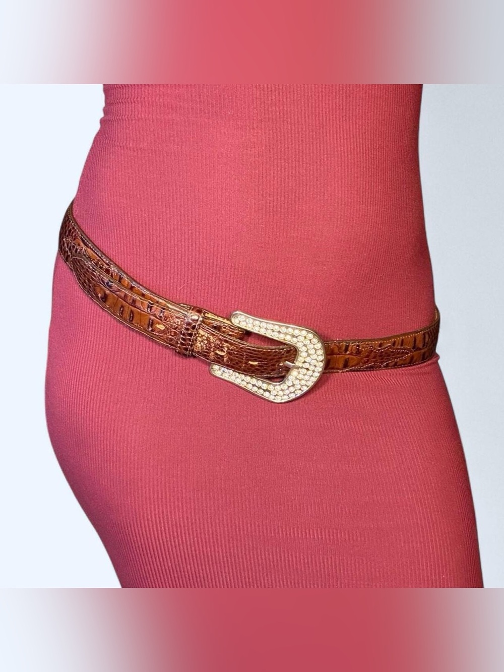 Grunge Brown Alligator Leather Belt!
